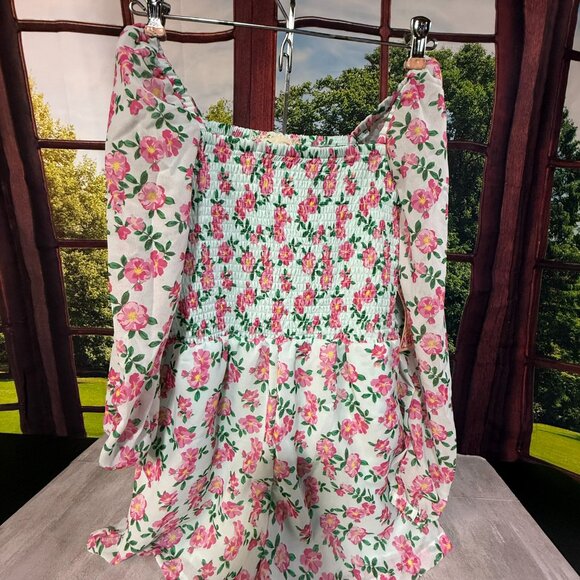 NWT BTWEEN Girl's Mint/Pink floral bodysuit - Size 12 - Picture 7 of 9